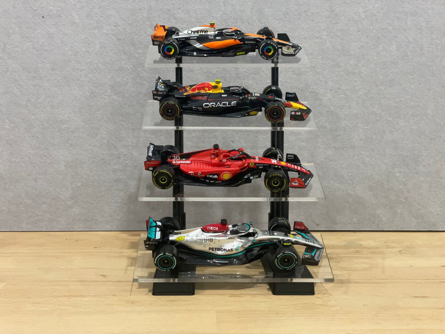 1:43 Scale Model Display Stand | 4 Tier (Angled)