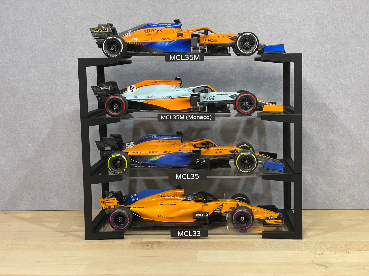 1:18 Scale Model, Vertical Display Stand, Stackable/Expandable