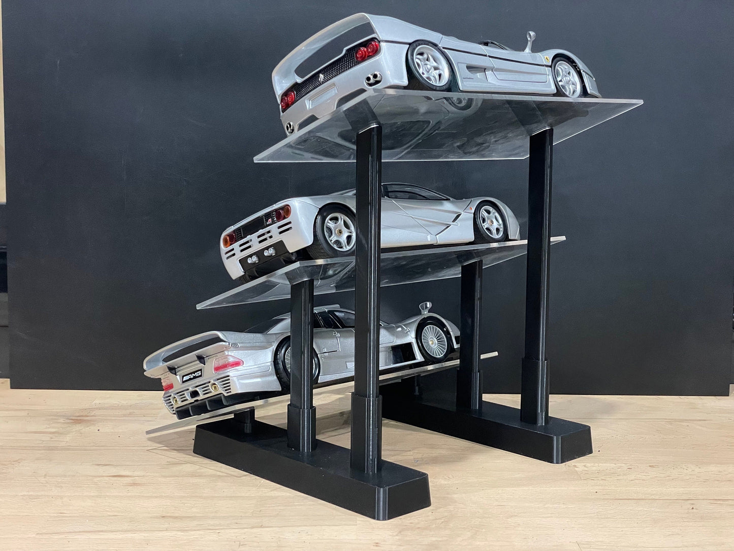 1:18 Scale Model Display Stand | 3 Tier (Angled)